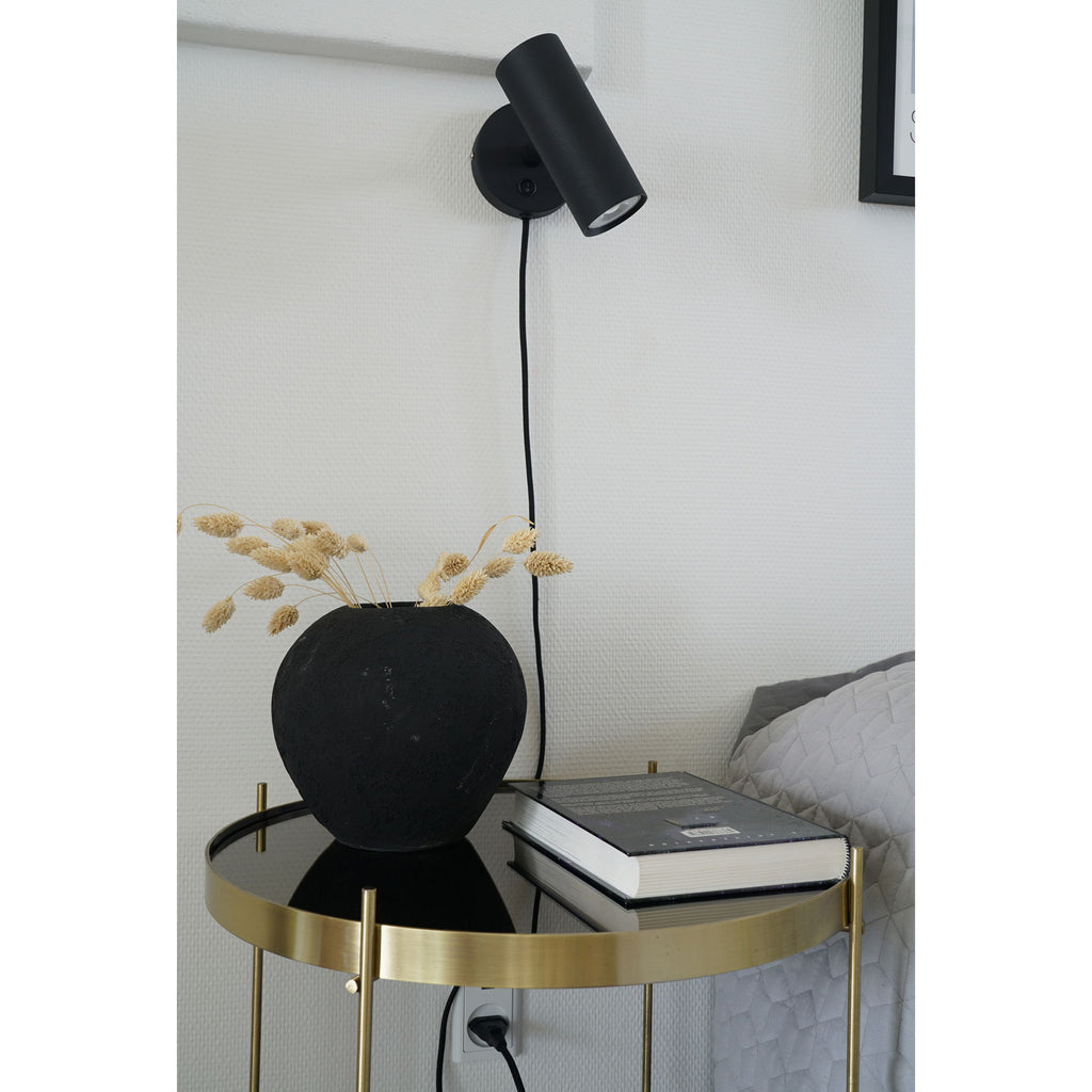Paris Wall Lamp - Lamp in black with a 190 cm fabric cord Bulb: GU10/5W LED IP20